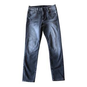 Fidelity Gwen NWT Raw Edge High Rise Skinny Crop Jeans, Castle Gray Wash, 28